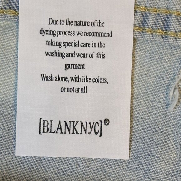 BlankNYC The Barrow Vintage High-Rise Denim Shorts Light Wash Frayed Hem Size 27 - Picture 15 of 16